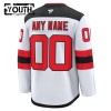Barn Ishockey New Jersey Devils tröja med eget tryck Fanatics Premium 2024-25 Vit Borta